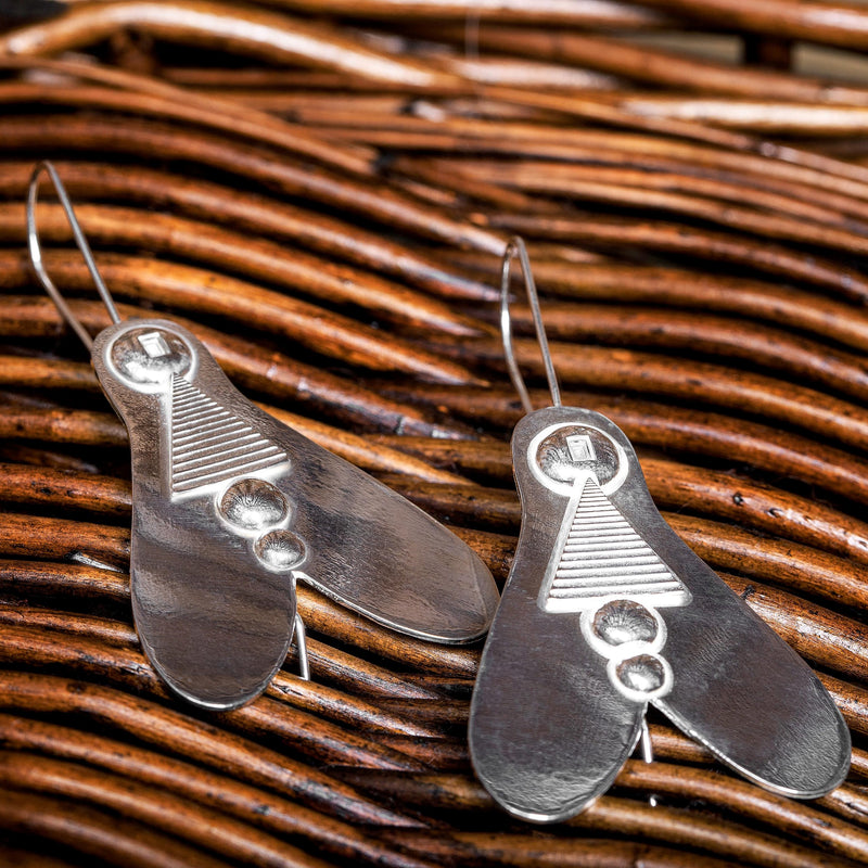 The Fly Of Honour Earrings in Recycled silver. Ferunas sustainable jewellery.